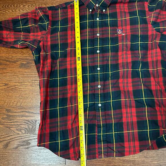 Ralph Lauren Golf Men's Medium VTG 100% Cotton Tilden Button Down Tartan Shirt - Picture 9 of 9